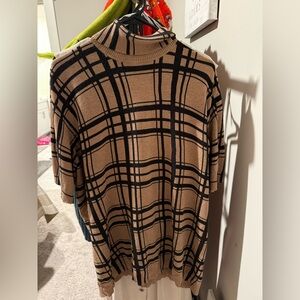 Lane Bryant Black and Tan Turtleneck Sweater